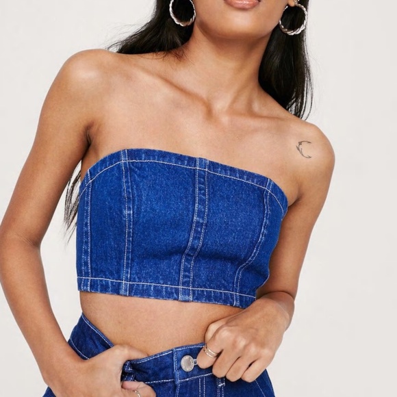 ASOS DENIM tube top M NWOT - Picture 1 of 3
